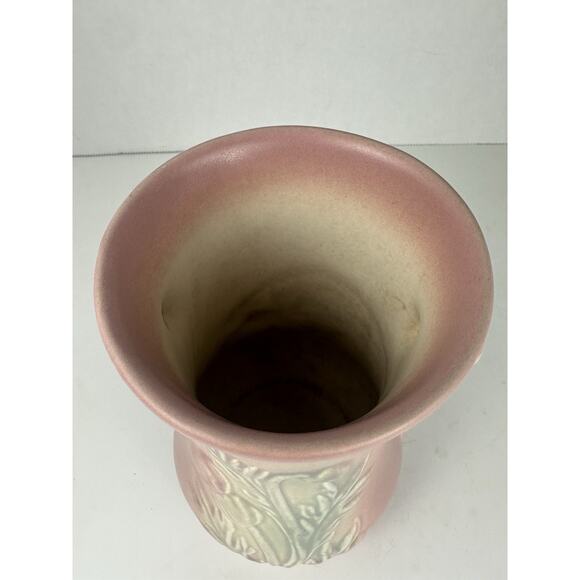Vintage Hull Pink Vase Art Pottery Thistle Art Deco Vase 6” - Picture 2 of 9